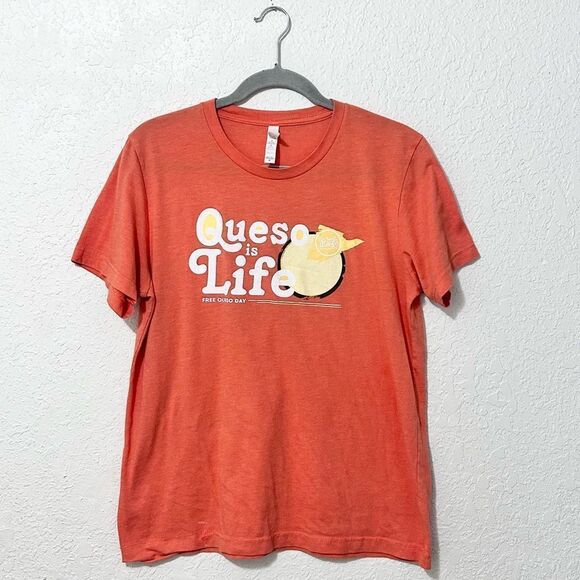Queso is life short sleeve shirt orange size medium - Picture 1 of 16